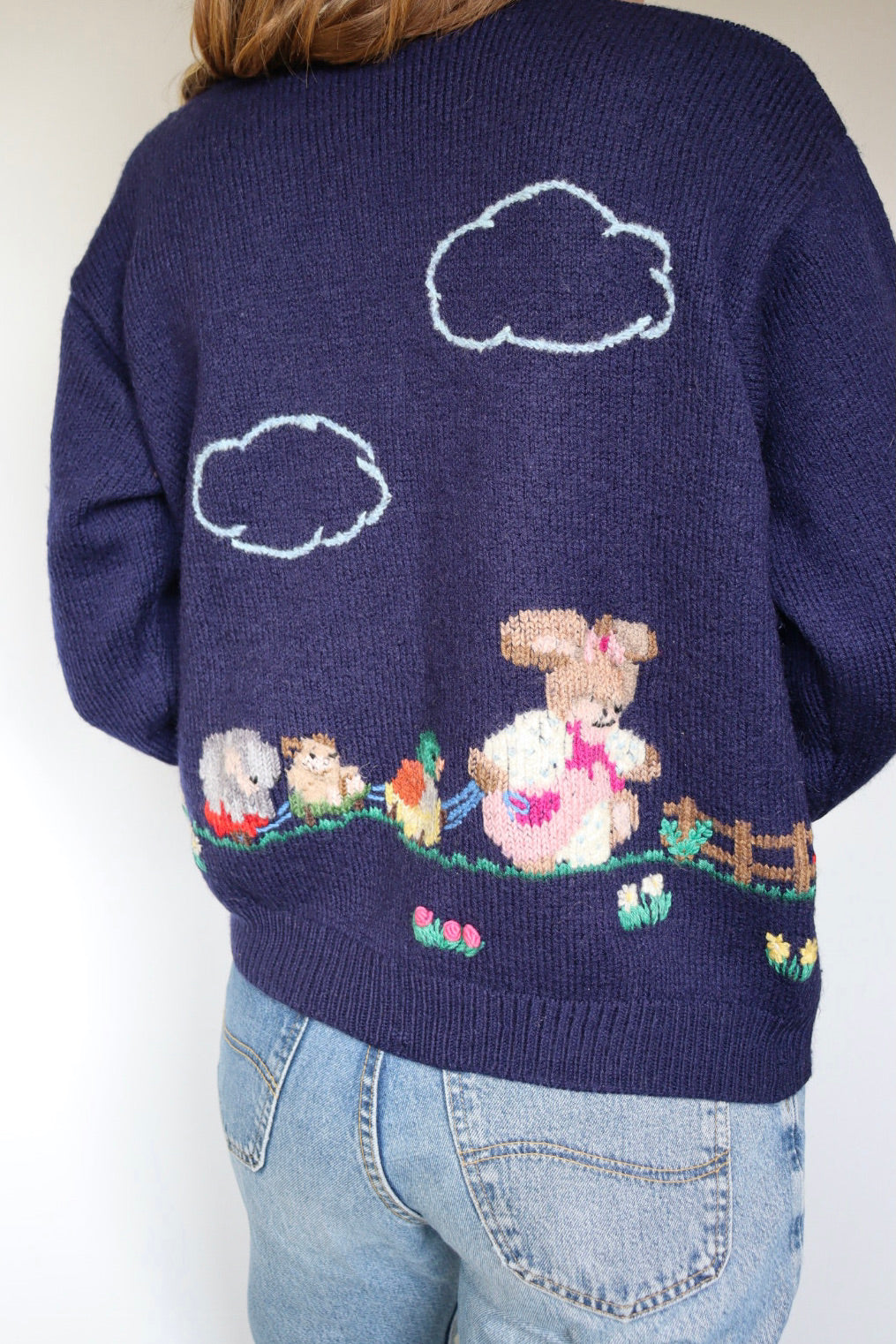 The Garden Party - vintage embroidered cardigan - S up to M