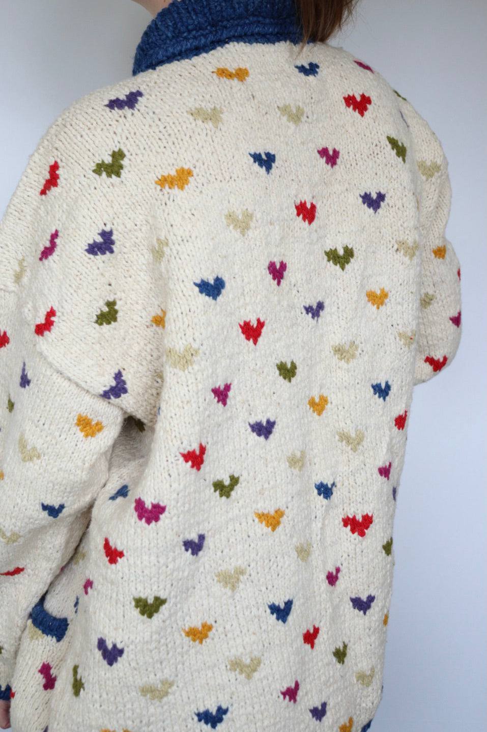 The Bolivia Hearts - vintage hand-knitted sweater - S up to XL