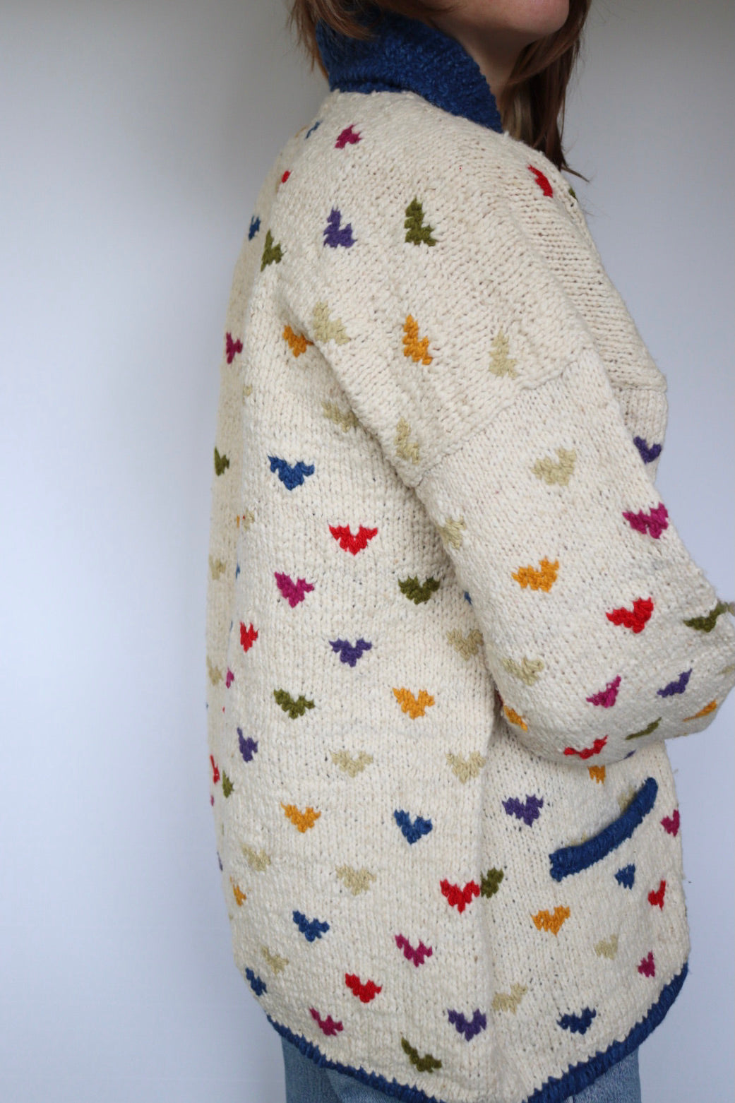 The Bolivia Hearts - vintage hand-knitted sweater - S up to XL