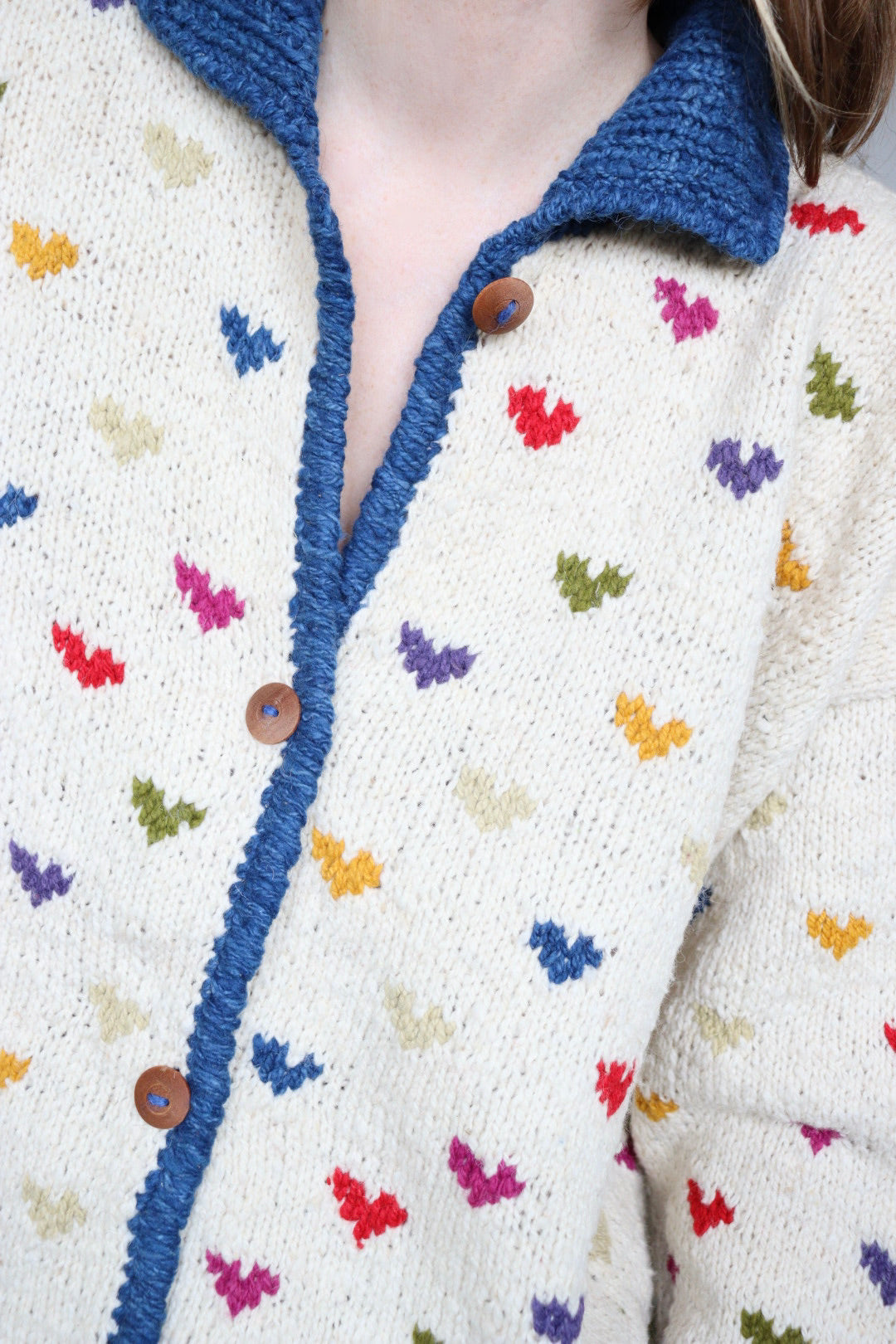 The Bolivia Hearts - vintage hand-knitted sweater - S up to XL