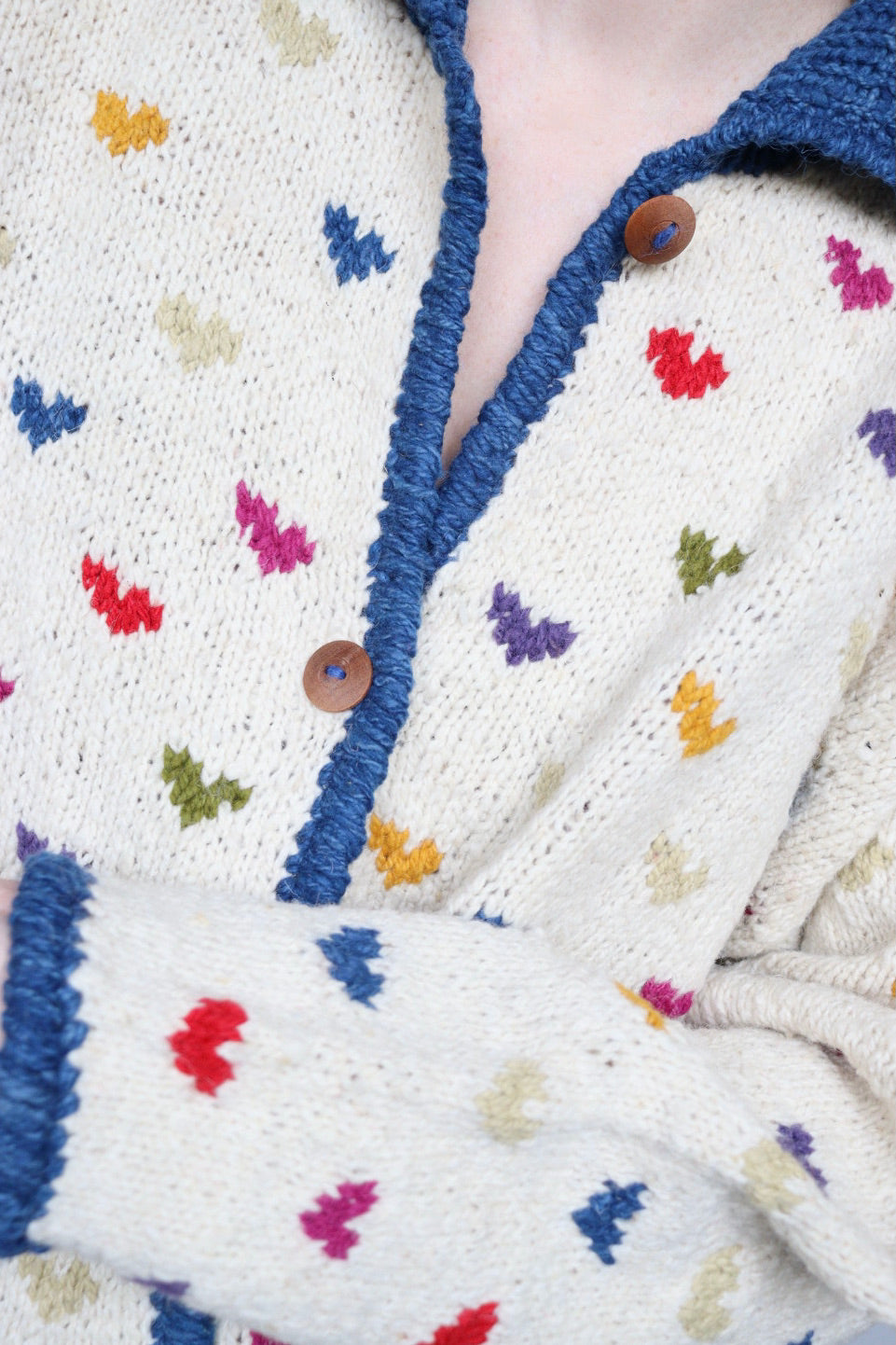 The Bolivia Hearts - vintage hand-knitted sweater - S up to XL