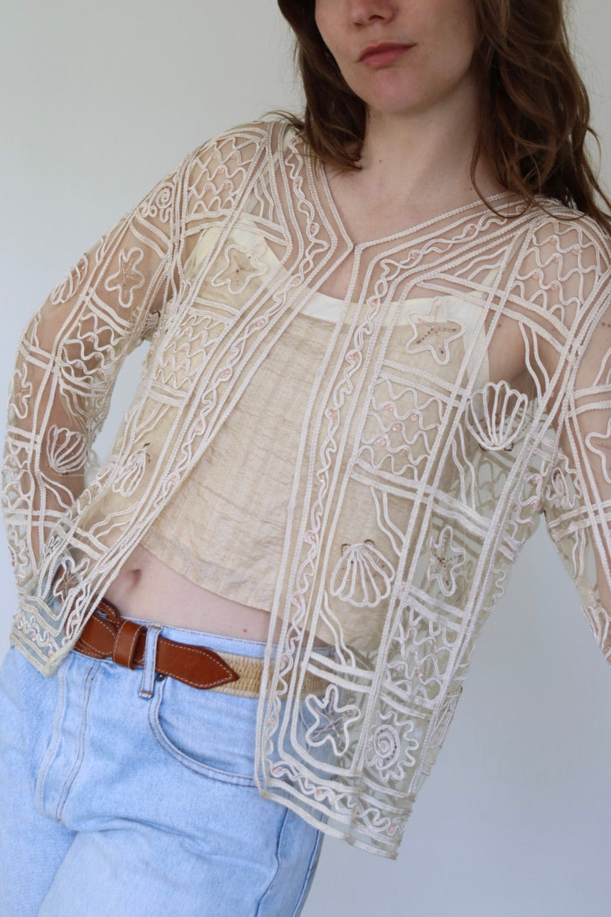 The See-trough Shells - cardigan - S up to M