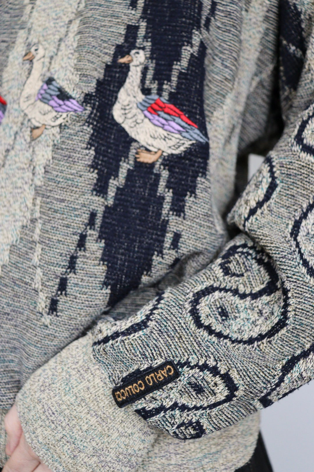The Three Ducks - vintage Carlo Colucci knitted sweater - S up to L/XL