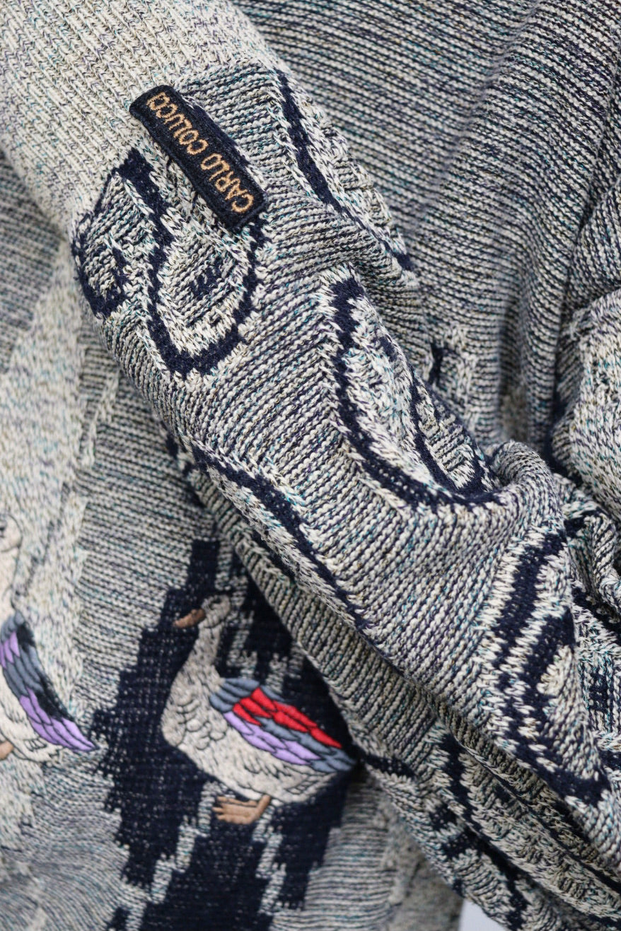 The Three Ducks - vintage Carlo Colucci knitted sweater - S up to L/XL