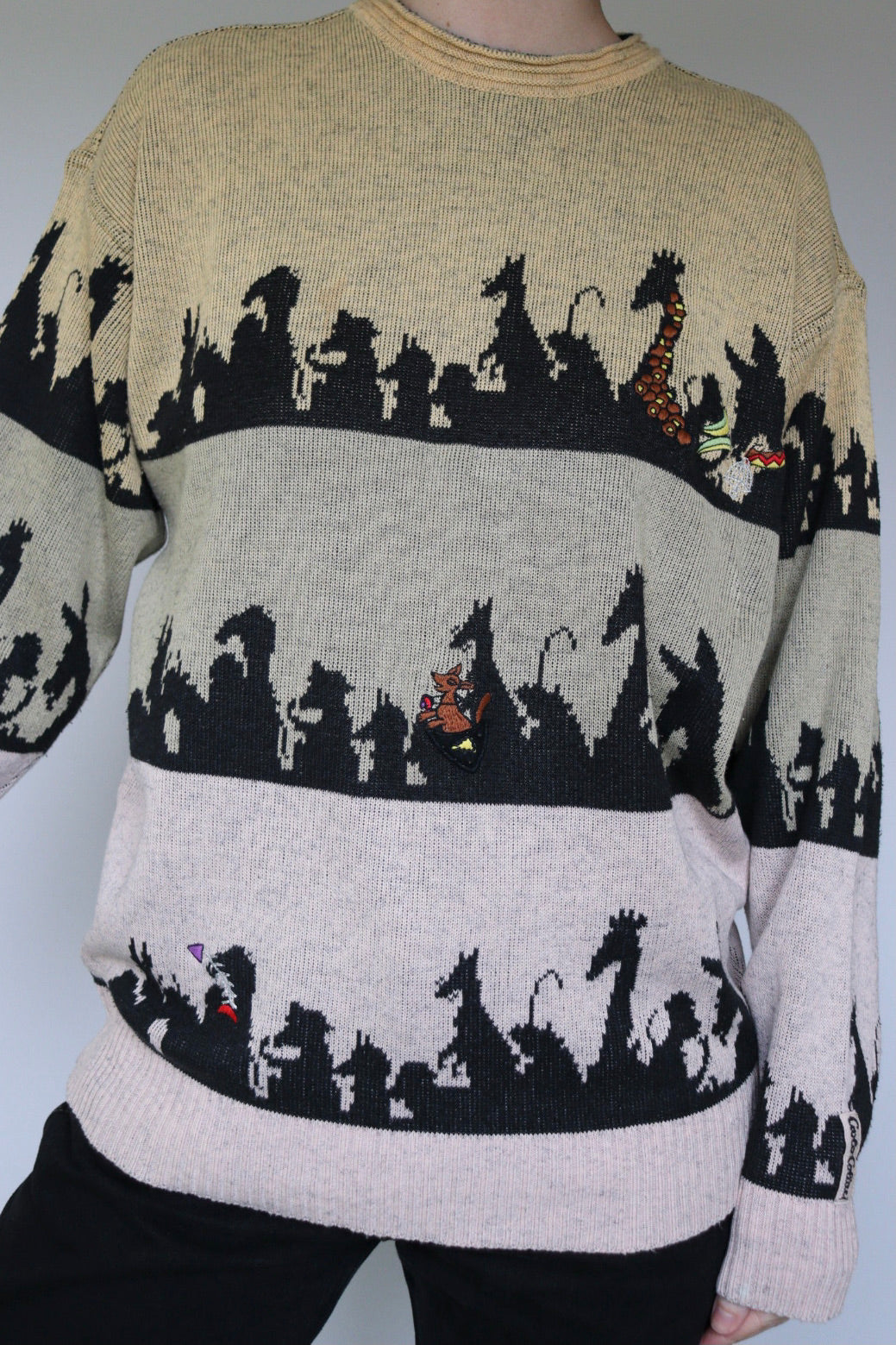 The 80's Animals - vintage Carlo Colucci knitted sweater - S up to L/XL