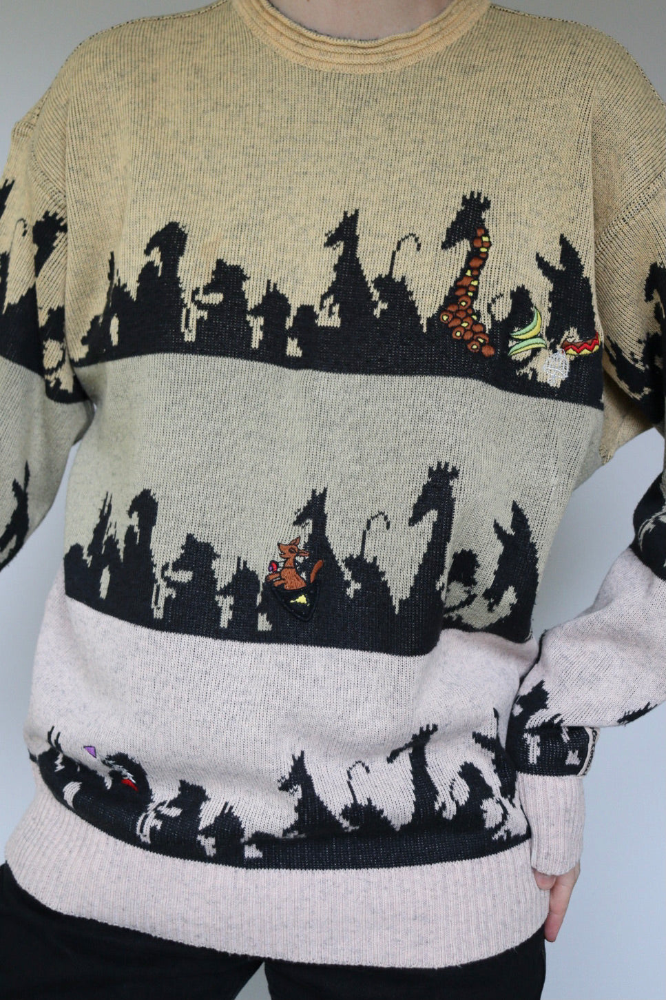 The 80's Animals - vintage Carlo Colucci knitted sweater - S up to L/XL