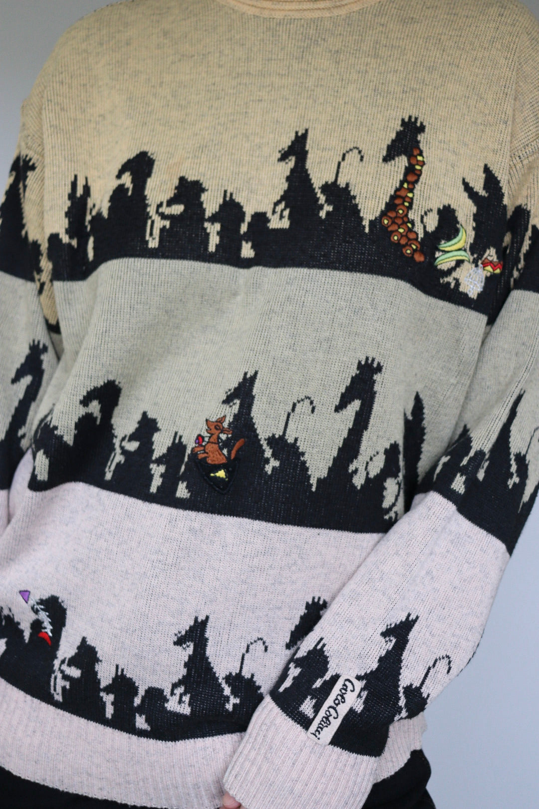 The 80's Animals - vintage Carlo Colucci knitted sweater - S up to L/XL