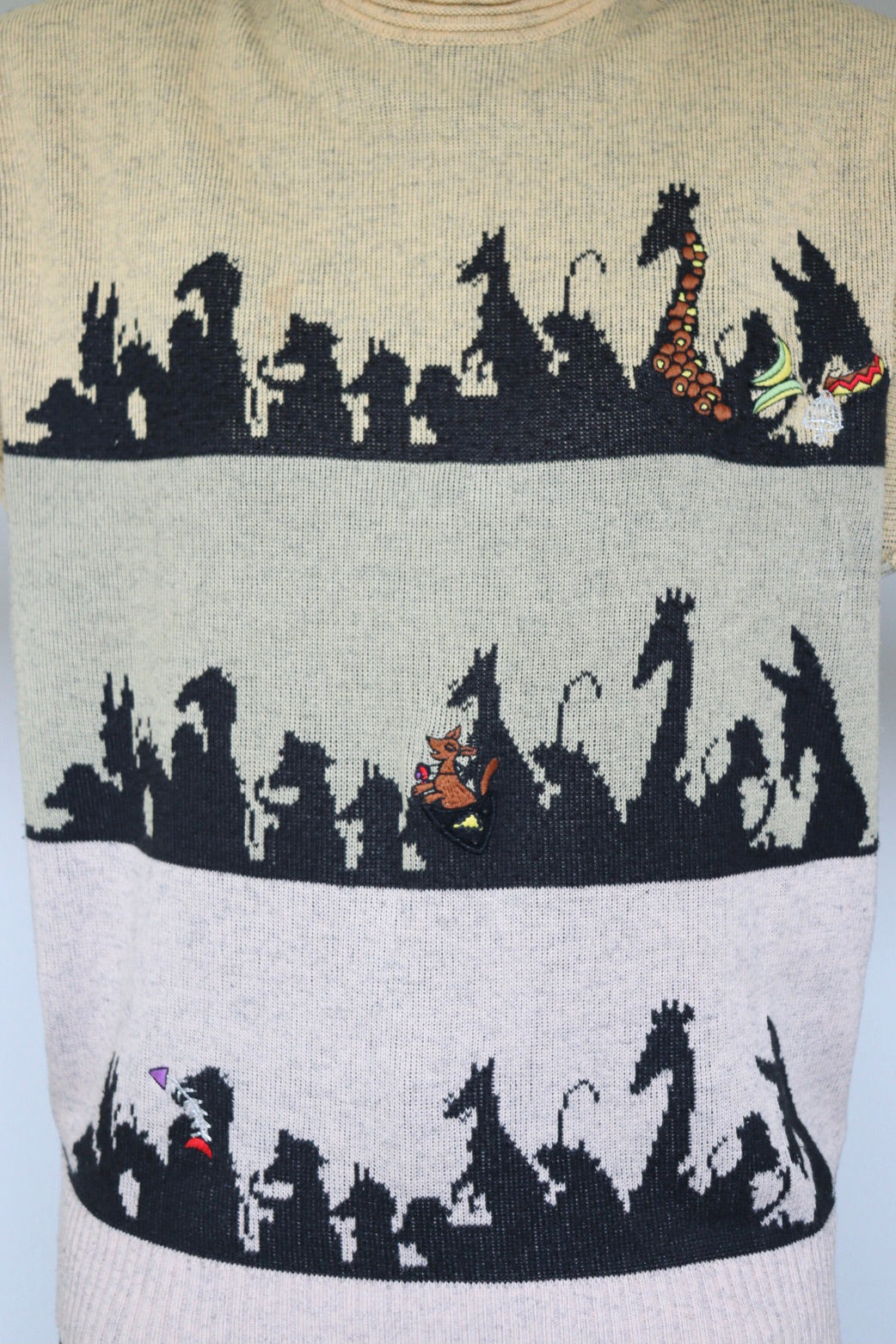 The 80's Animals - vintage Carlo Colucci knitted sweater - S up to L/XL