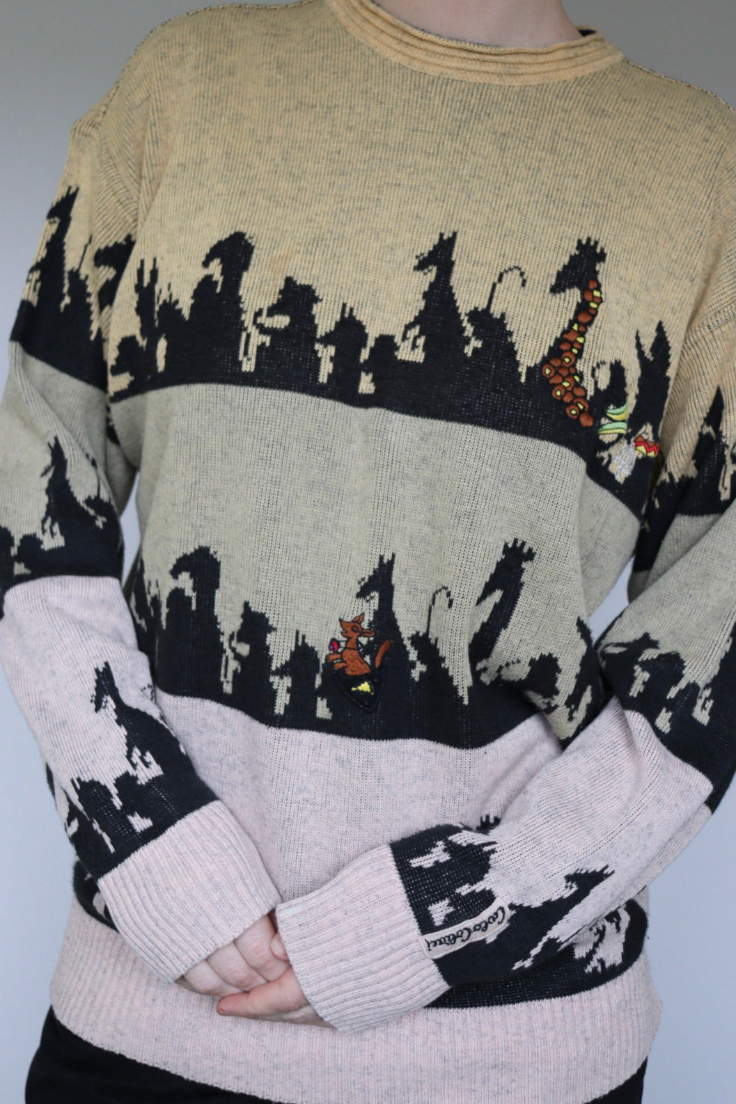 The 80's Animals - vintage Carlo Colucci knitted sweater - S up to L/XL