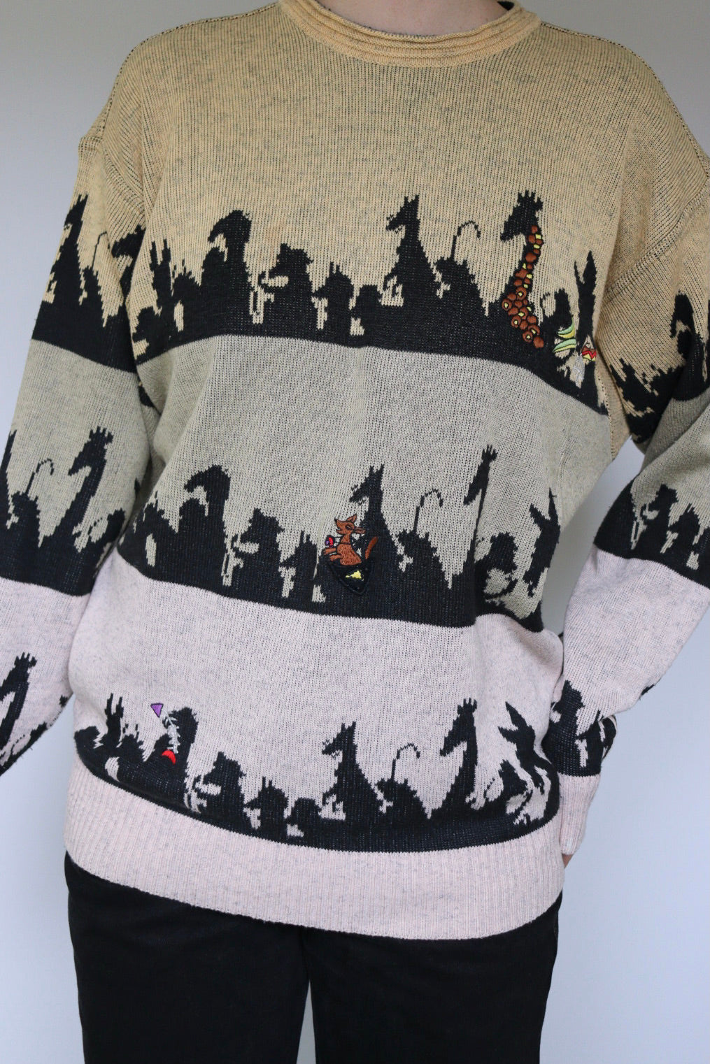 The 80's Animals - vintage Carlo Colucci knitted sweater - S up to L/XL