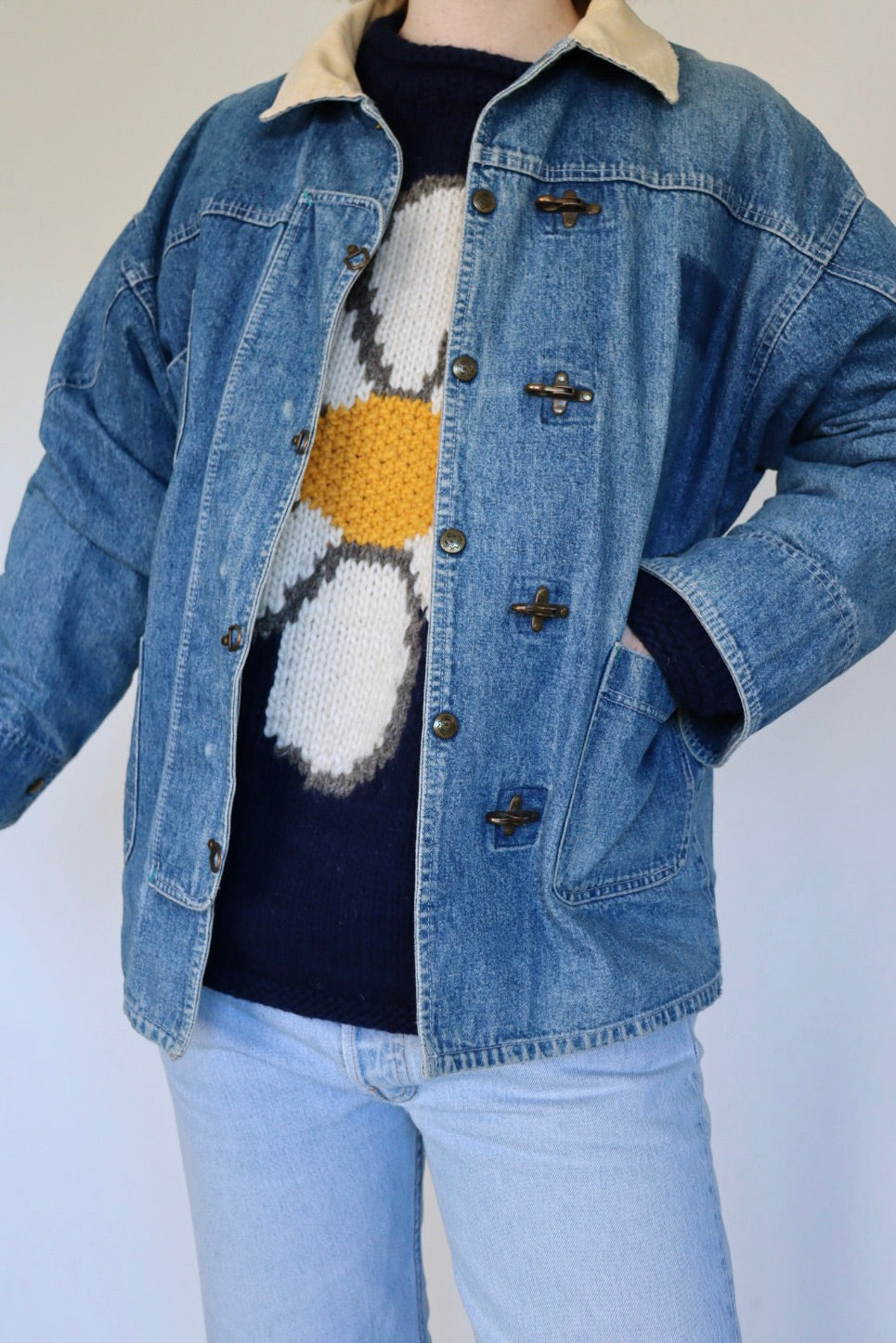 The Denim Barn - vintage denim jacket - S up to L