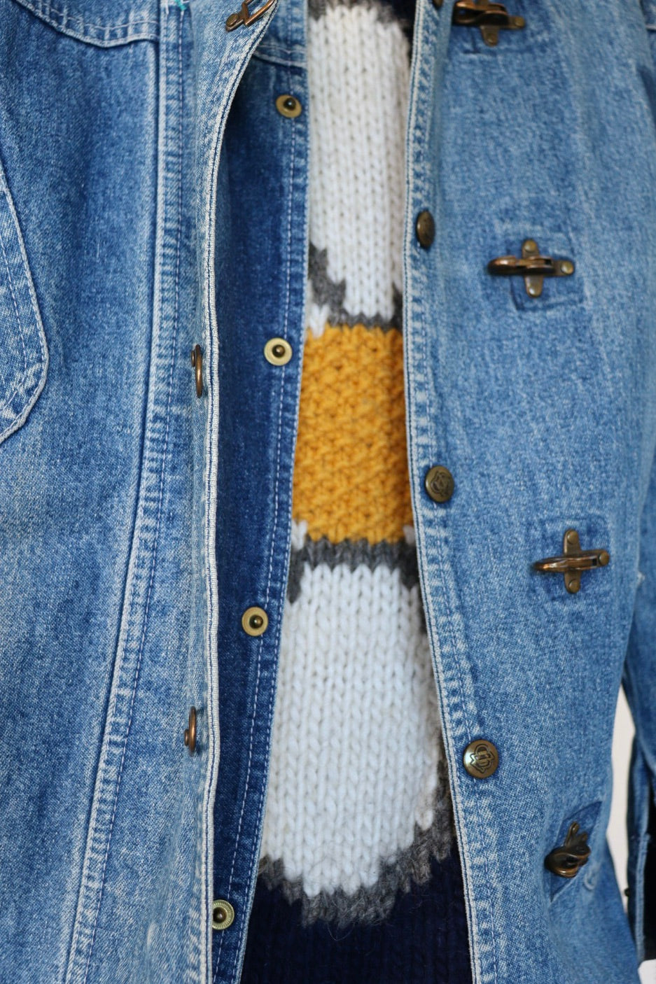 The Denim Barn - vintage denim jacket - S up to L
