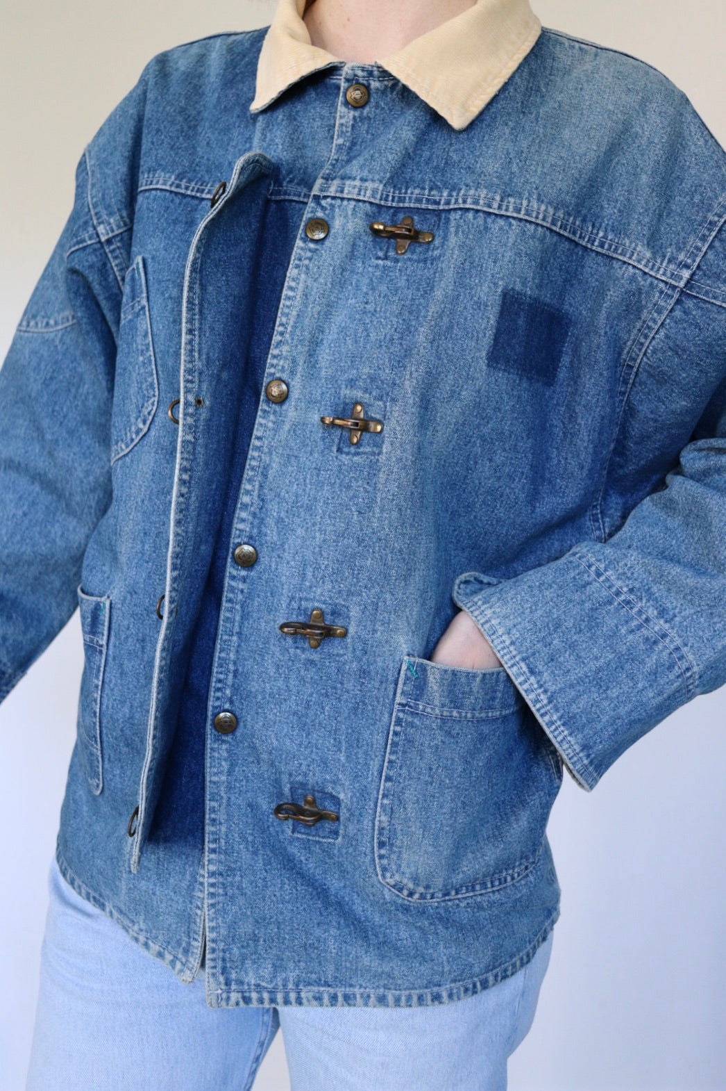 The Denim Barn - vintage denim jacket - S up to L