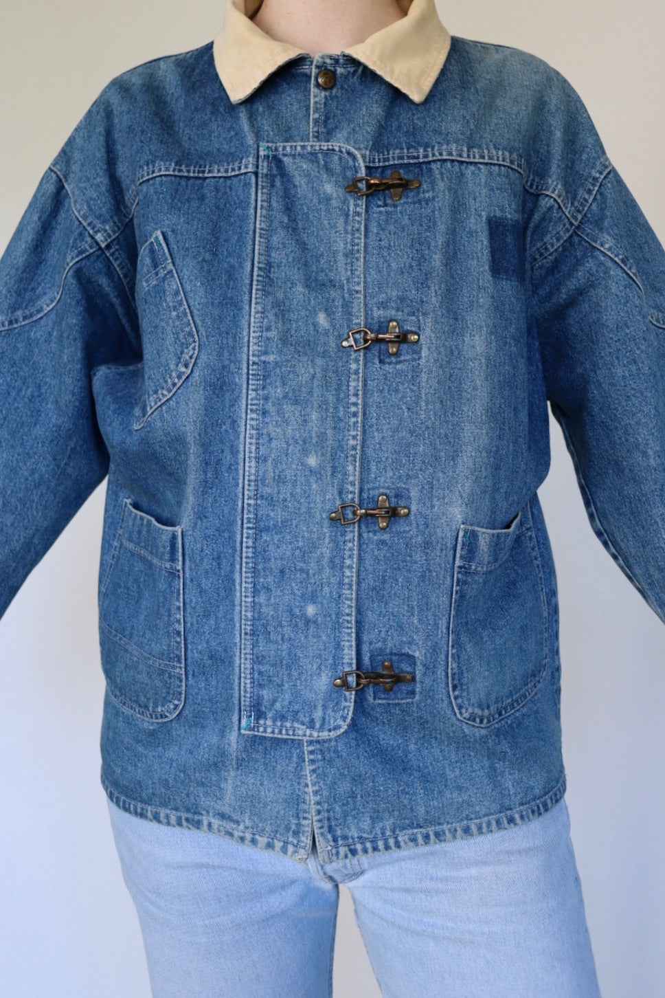 The Denim Barn - vintage denim jacket - S up to L