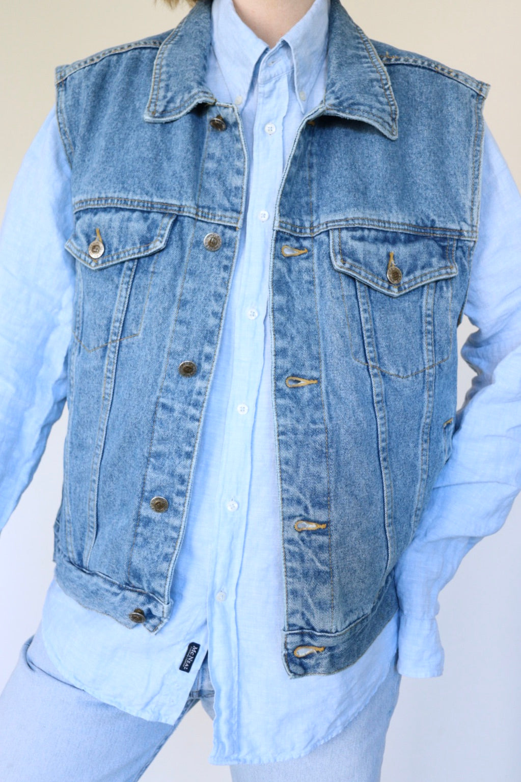 The Denim Vest - vintage denim waistcoat - S up to L