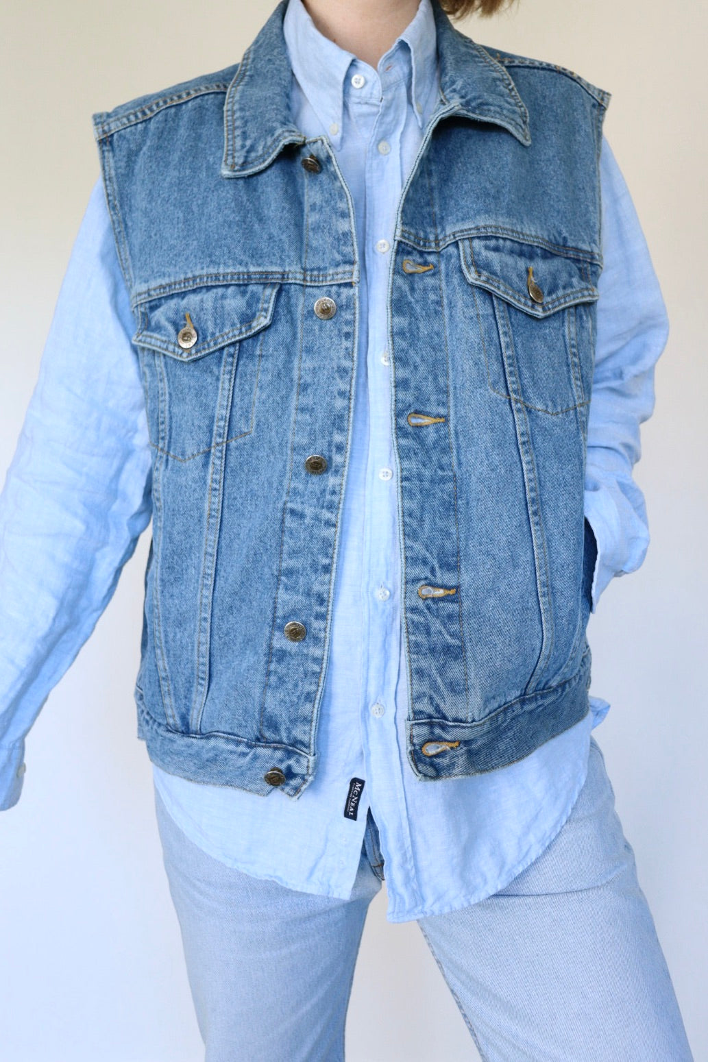 The Denim Vest - vintage denim waistcoat - S up to L
