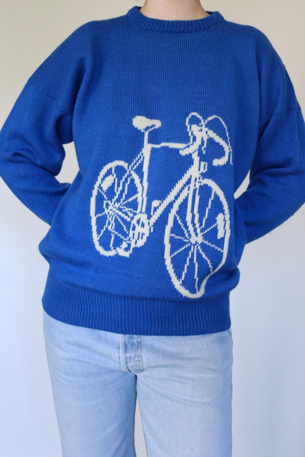 The Blue Bicycle - vintage sweater - S up to L