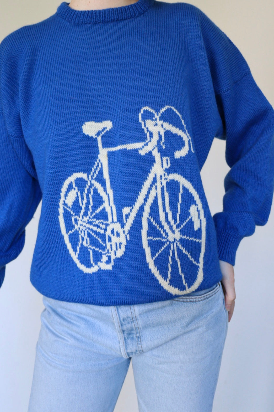 The Blue Bicycle - vintage sweater - S up to L