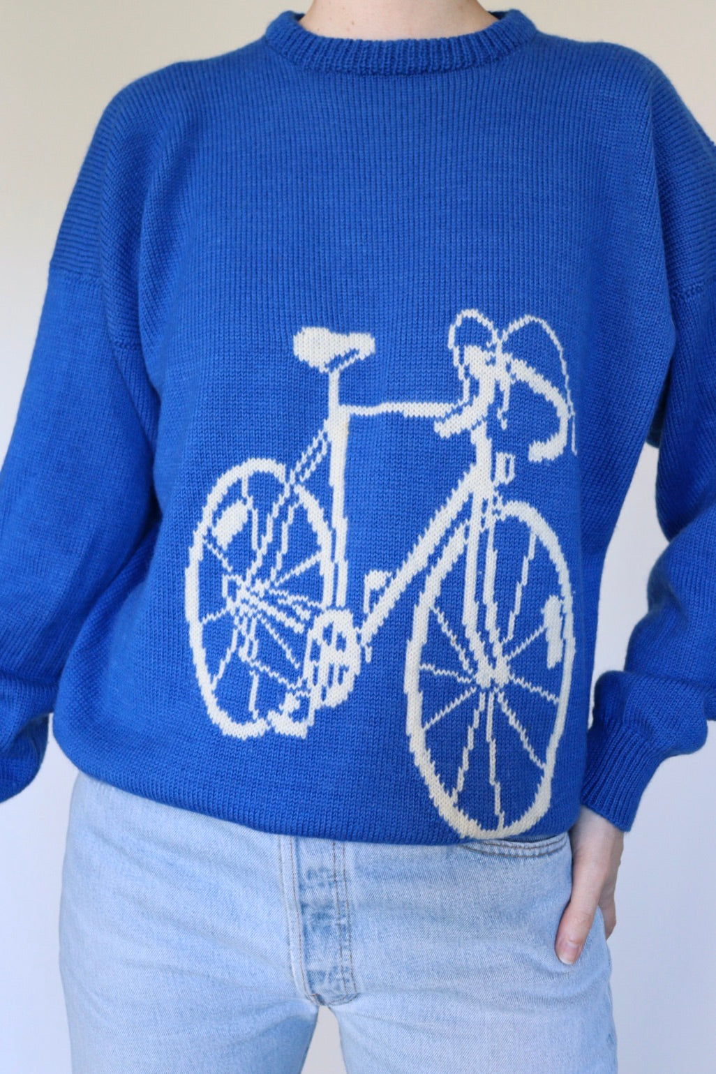 The Blue Bicycle - vintage sweater - S up to L