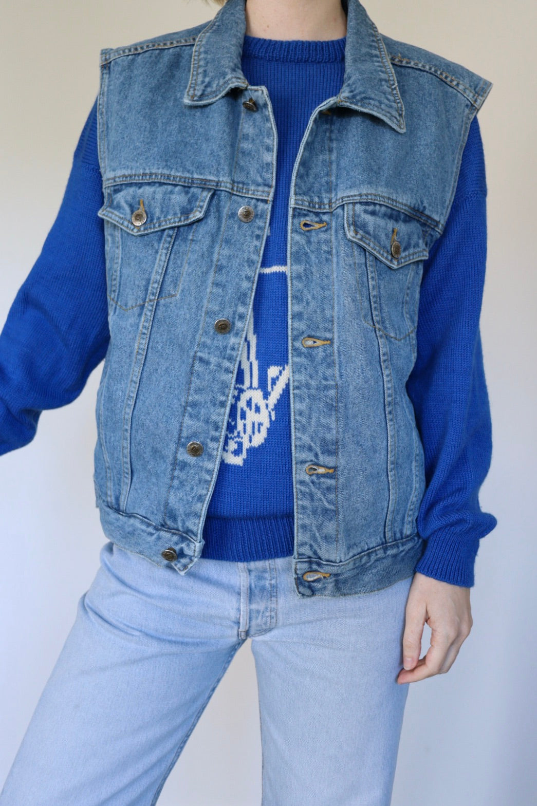The Denim Vest - vintage denim waistcoat - S up to L