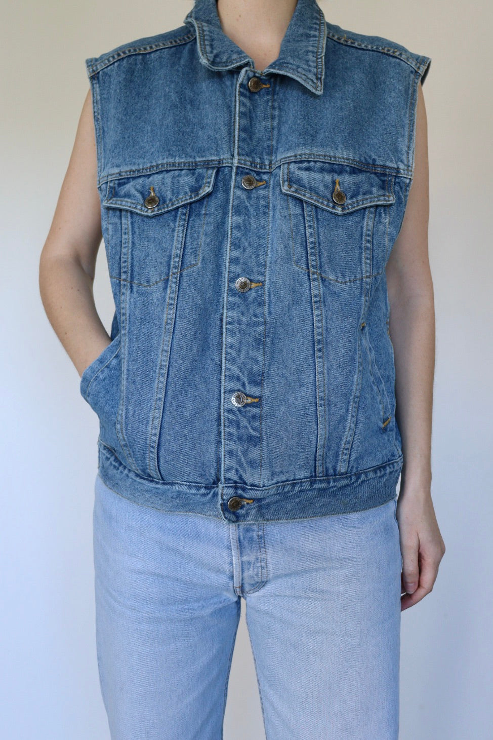 The Denim Vest - vintage denim waistcoat - S up to L