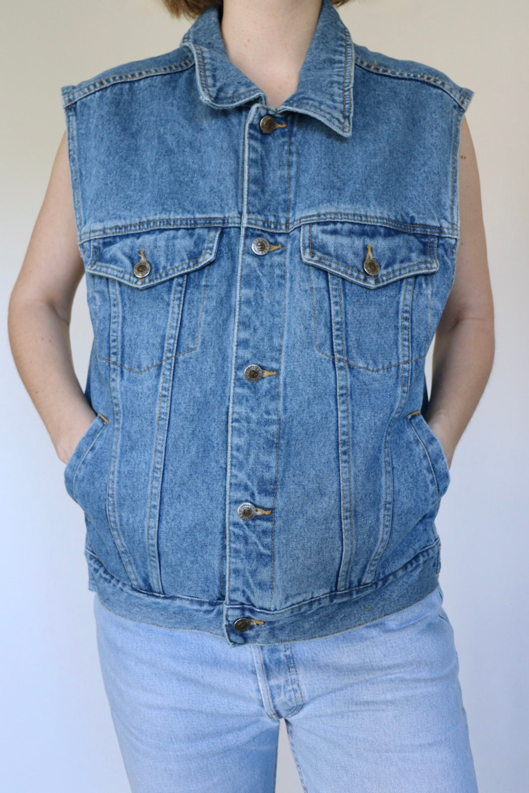 The Denim Vest - vintage denim waistcoat - S up to L