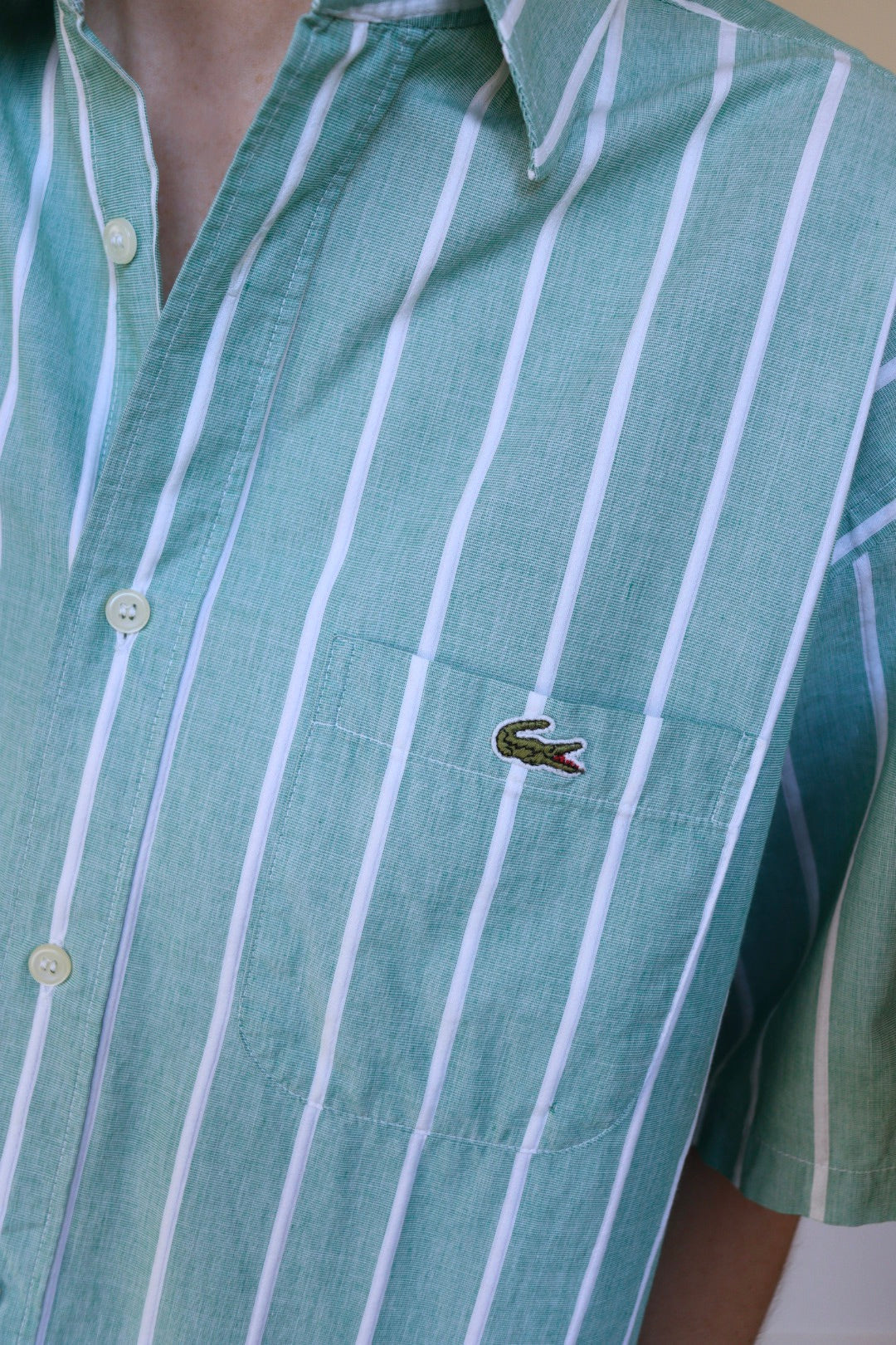 The Chemise Lacoste - vintage short sleeve blouse - S up to M