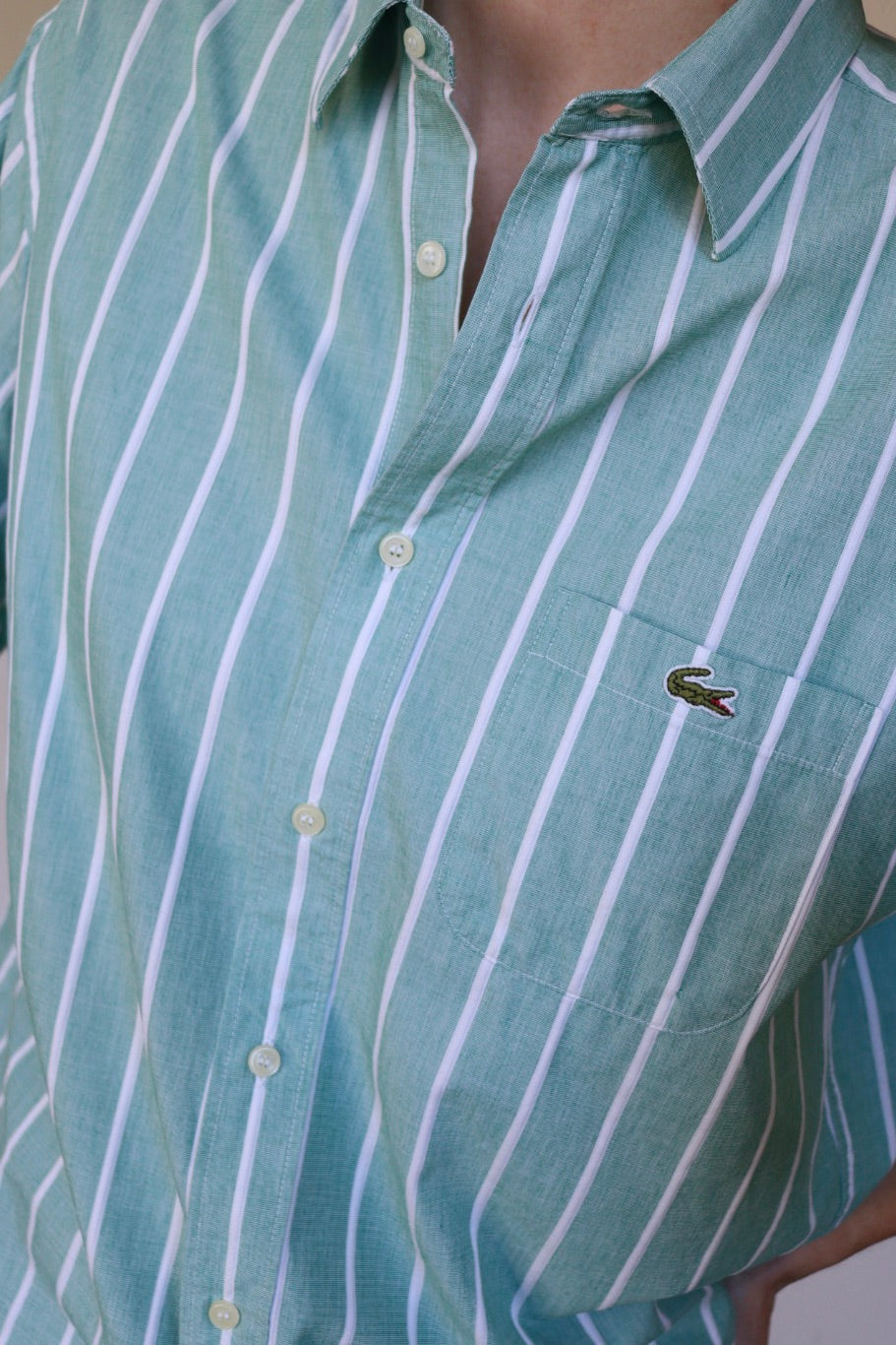 The Chemise Lacoste - vintage short sleeve blouse - S up to M
