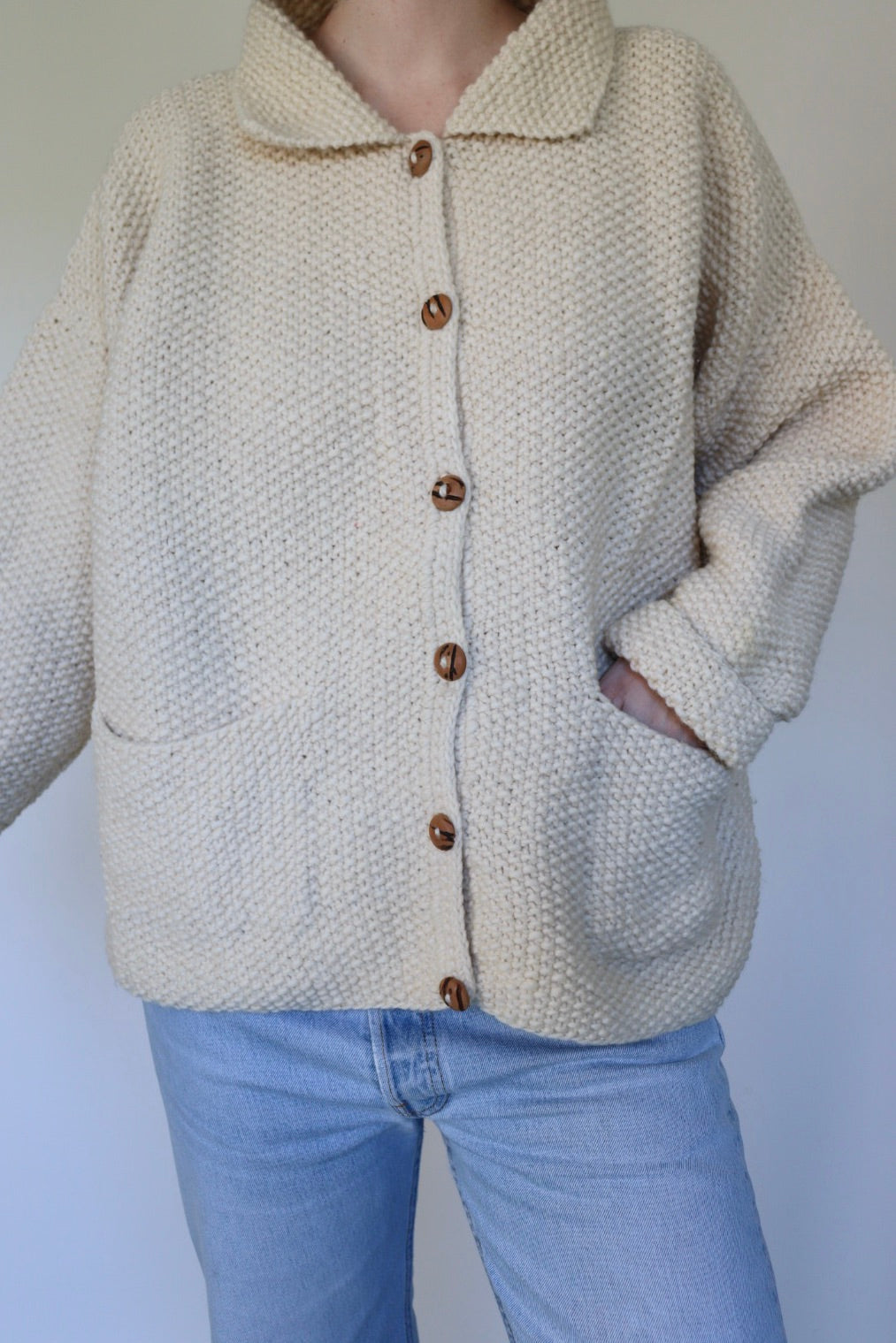 The Sunflower Surprise - vintage knitted sweater - S up to L