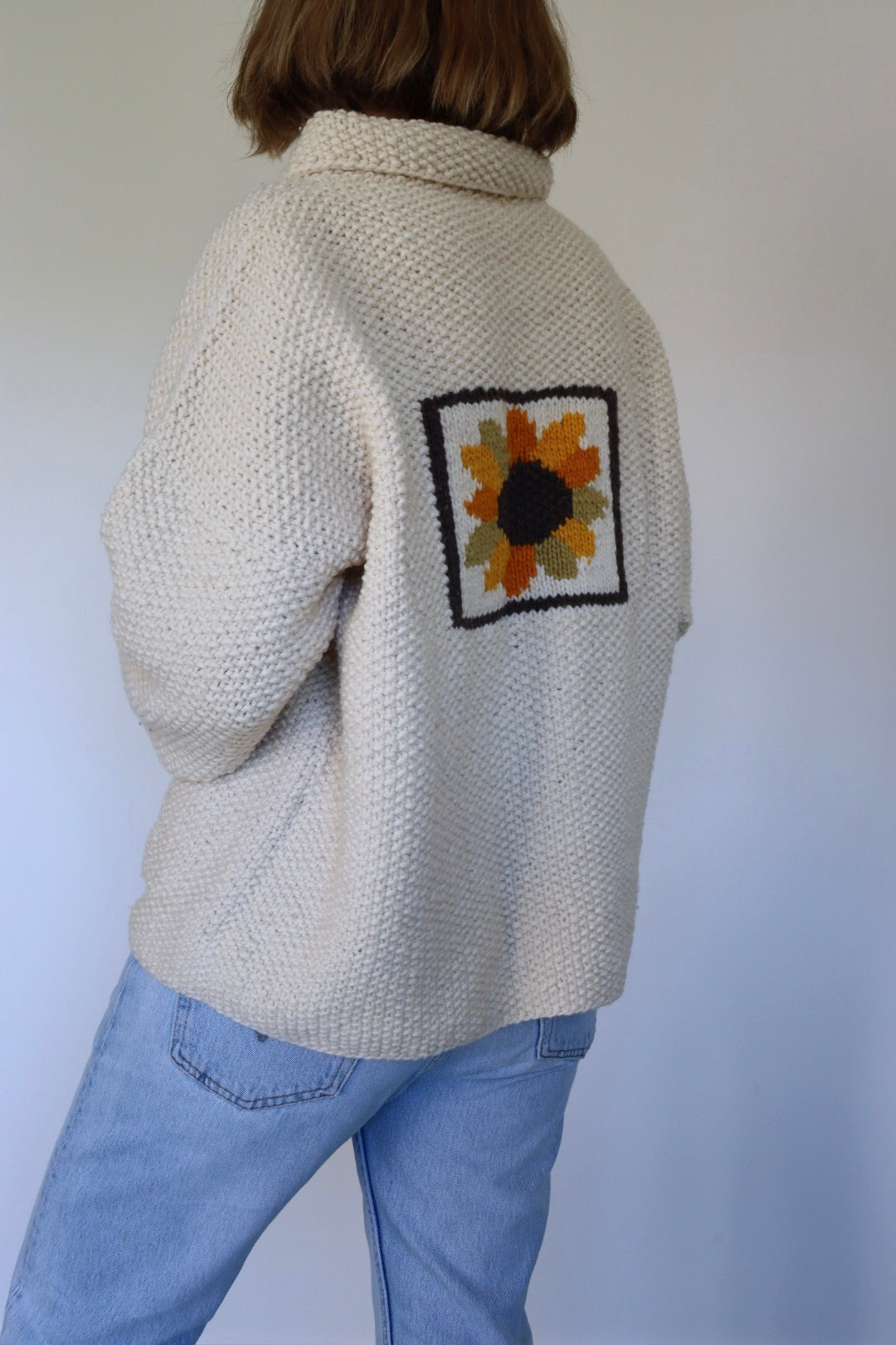 The Sunflower Surprise - vintage knitted sweater - S up to L