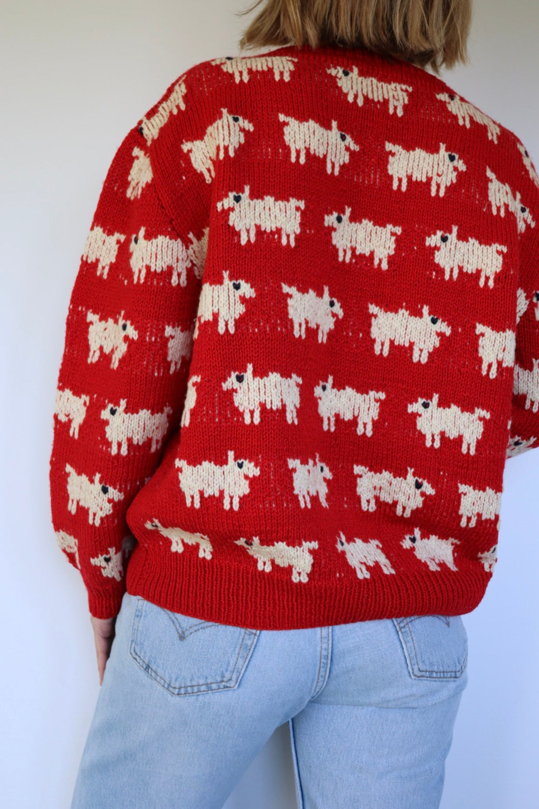 The Princess Diana - Black Sheep Sweater - handmade vintage knitted sweater - S up to M/L