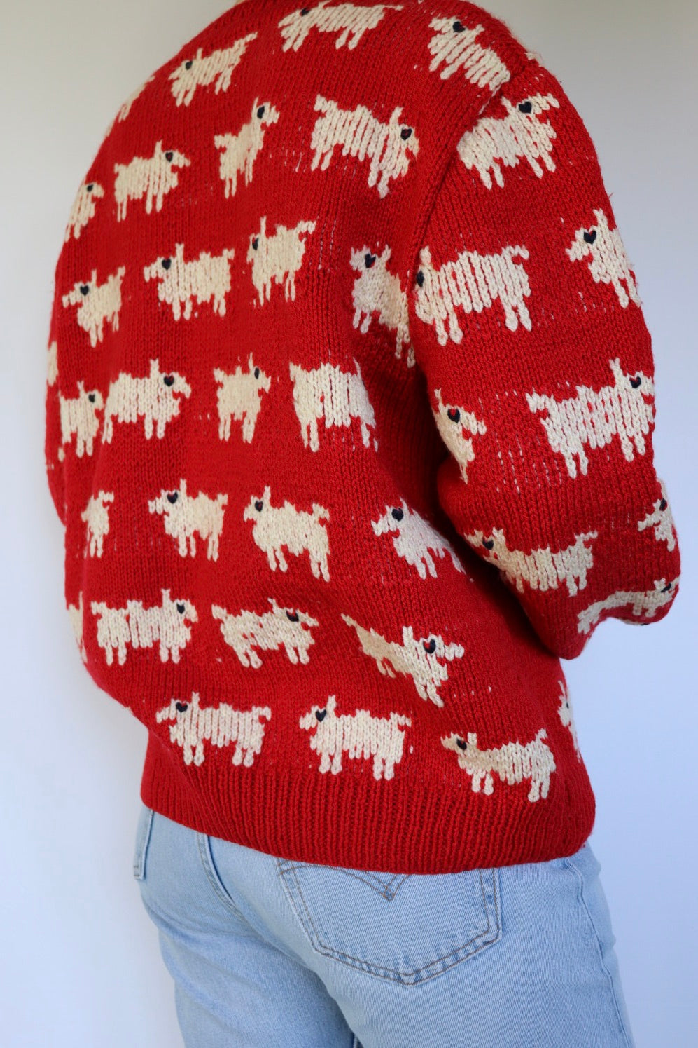 The Princess Diana - Black Sheep Sweater - handmade vintage knitted sweater - S up to M/L