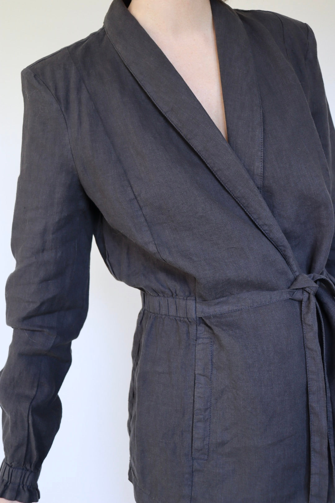 The Anthracite Blazer - vintage linen blazer / jacket - S up to M