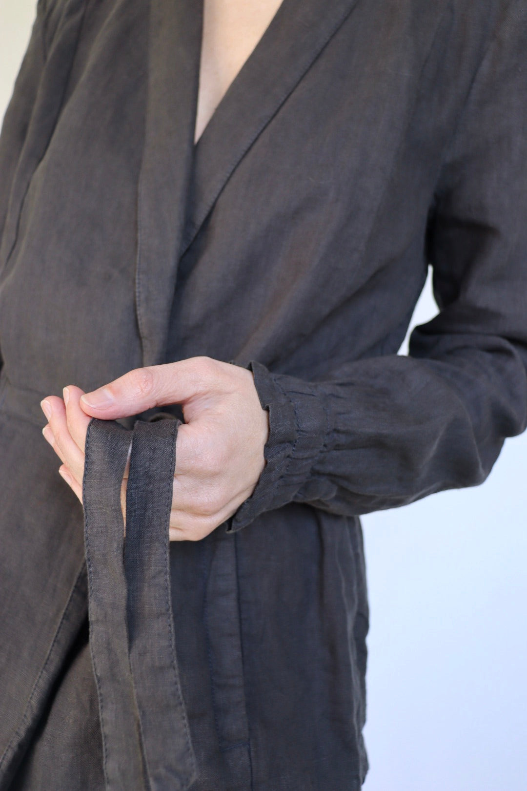 The Anthracite Blazer - vintage linen blazer / jacket - S up to M