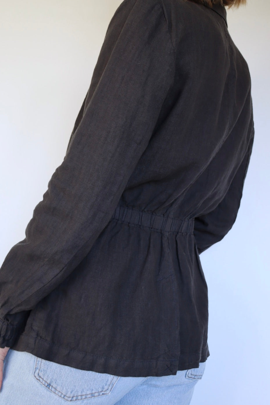 The Anthracite Blazer - vintage linen blazer / jacket - S up to M
