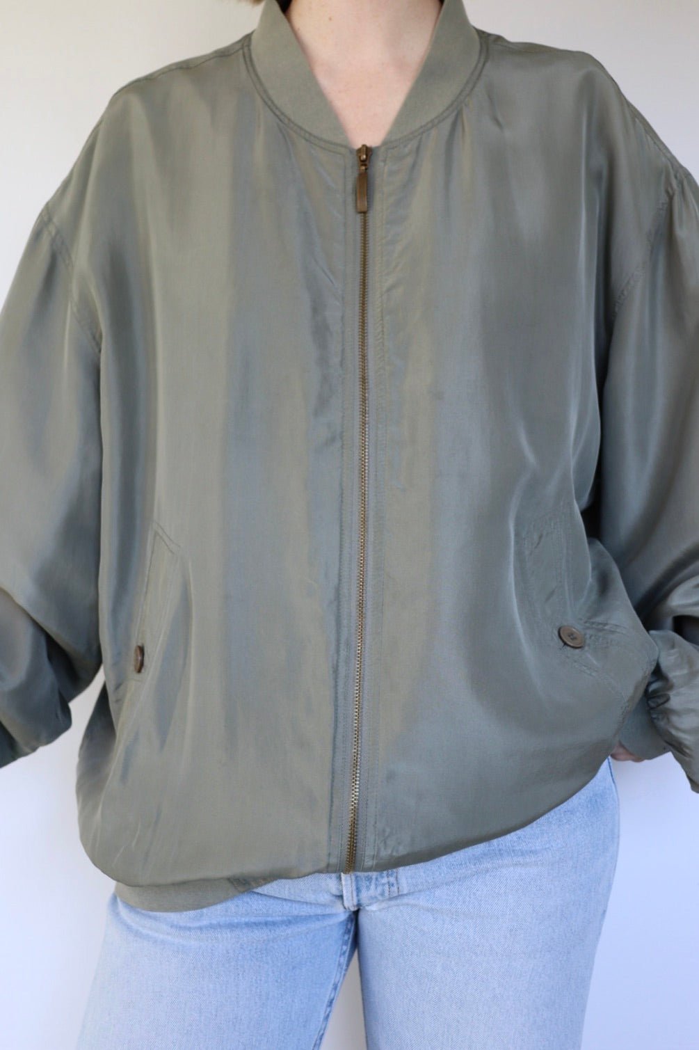 The Sage Edelweis - vintage silk bomber jacket - S up to XL