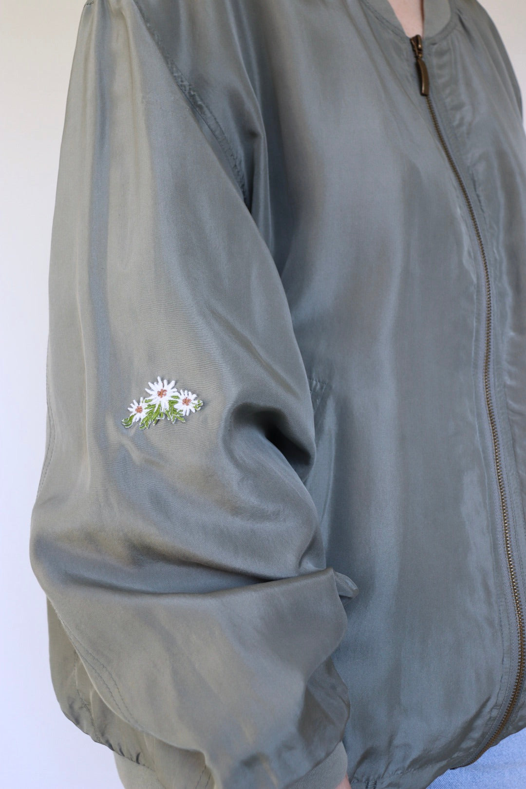 The Sage Edelweis - vintage silk bomber jacket - S up to XL