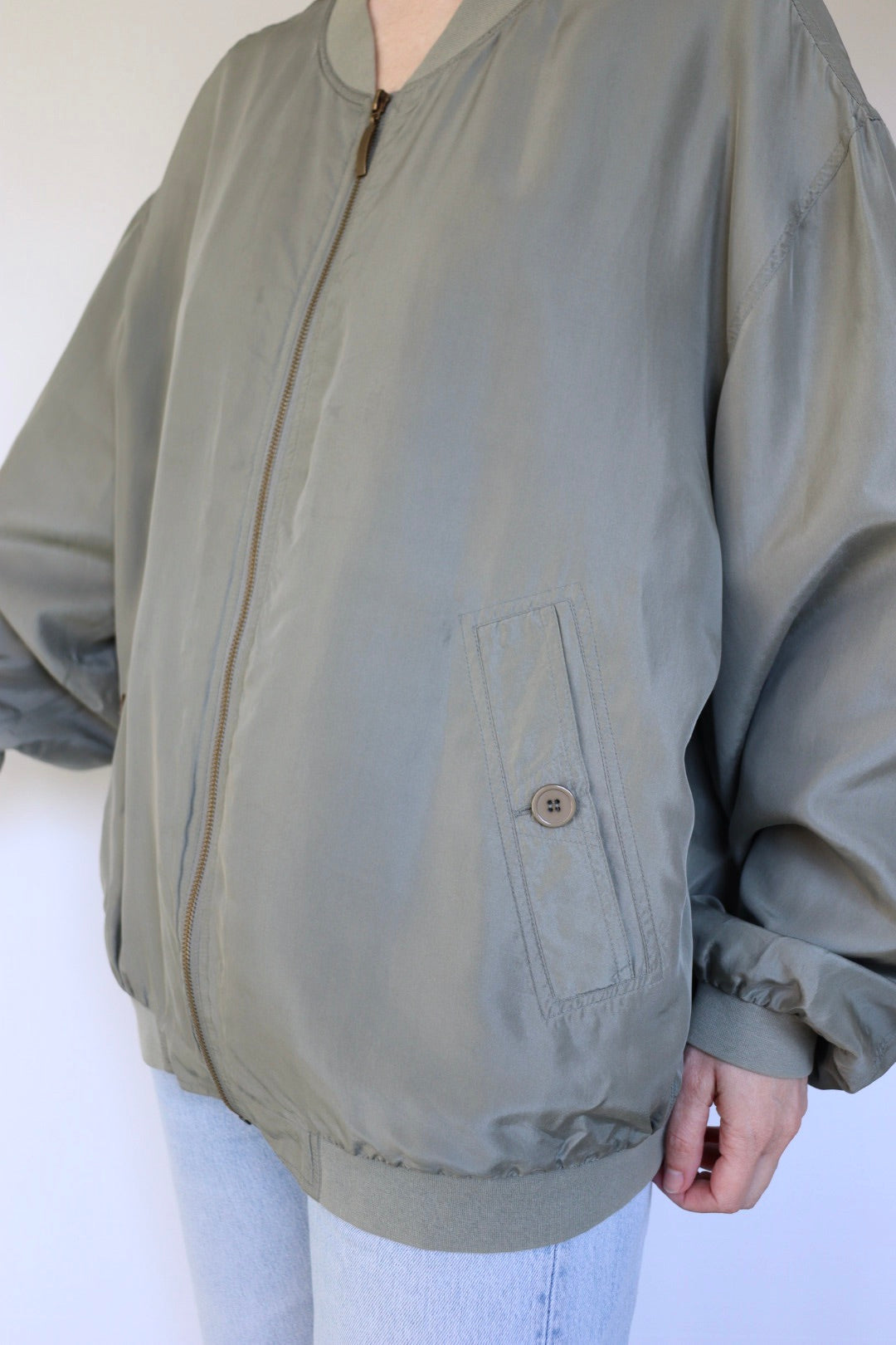 The Sage Edelweis - vintage silk bomber jacket - S up to XL