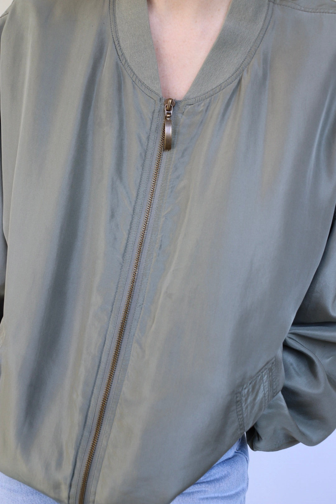 The Sage Edelweis - vintage silk bomber jacket - S up to XL