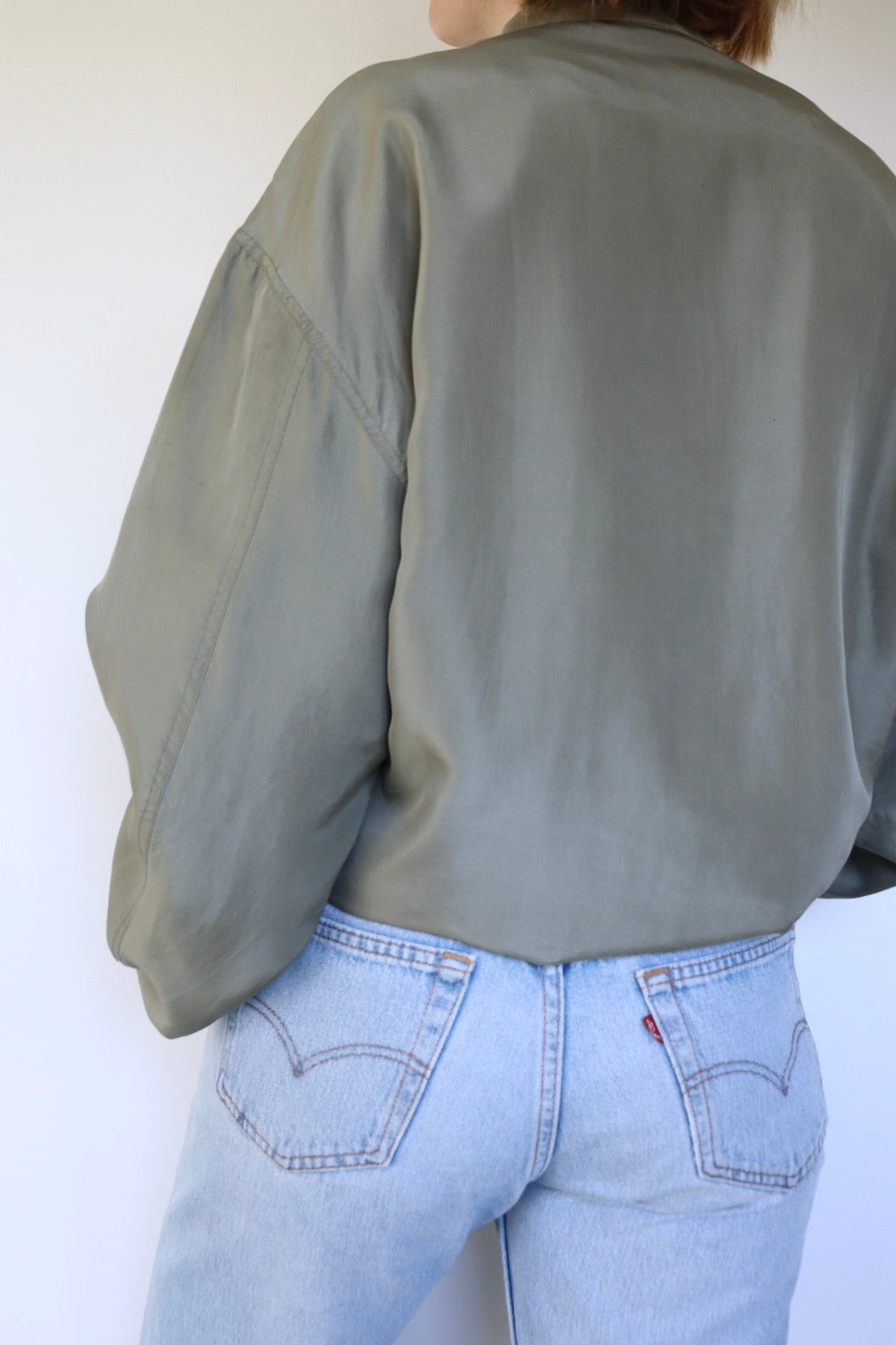 The Sage Edelweis - vintage silk bomber jacket - S up to XL
