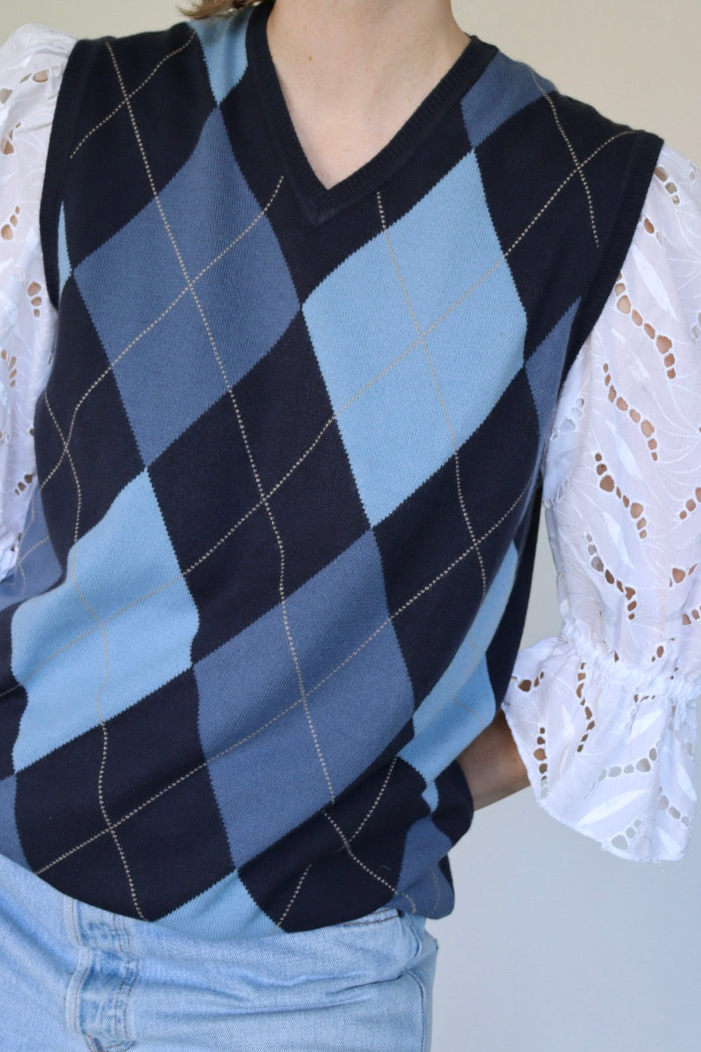 The Argyle V-neck - vintage spencer / sweater vest - S up to L