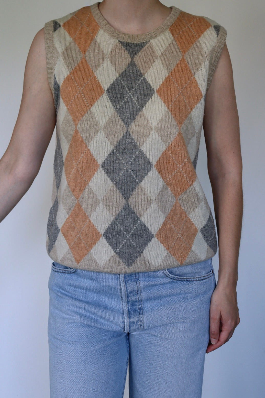 The Argyle Diamond - vintage spencer / sweater vest - S up to M/L