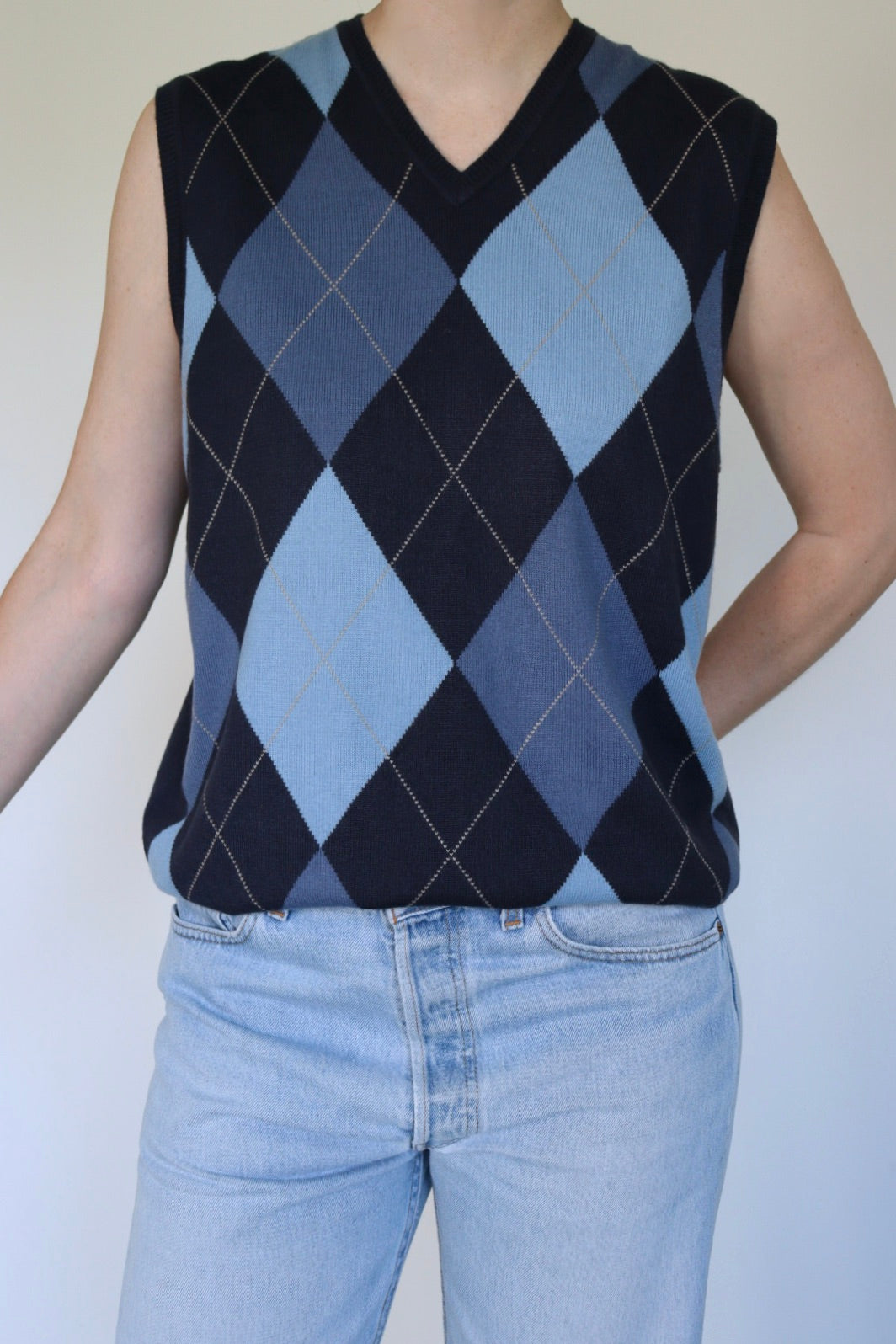 The Argyle V-neck - vintage spencer / sweater vest - S up to L
