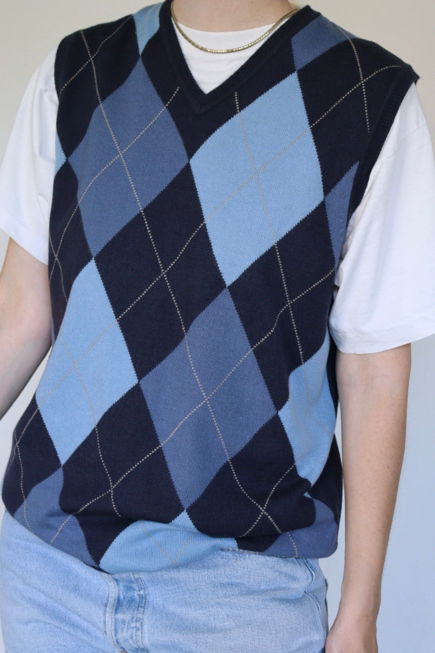 The Argyle V-neck - vintage spencer / sweater vest - S up to L