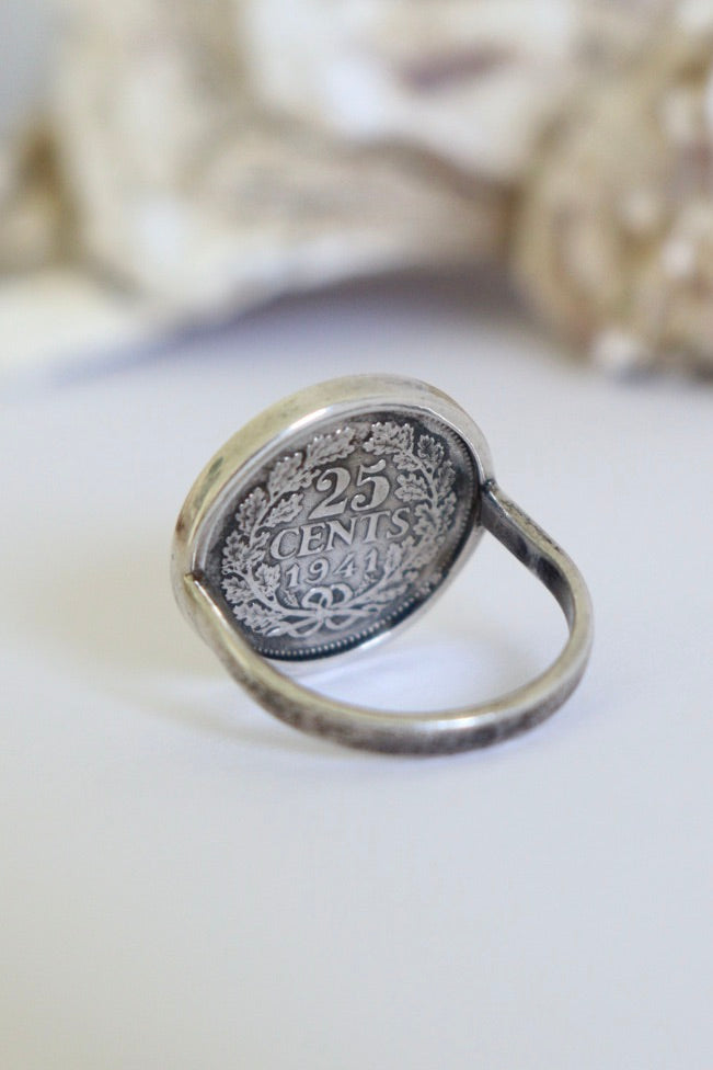 The Coin Ring - vintage silver ring