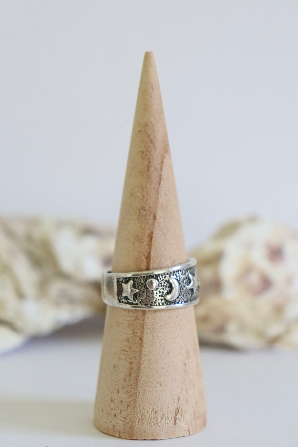 The Moon & Stars - vintage silver ring