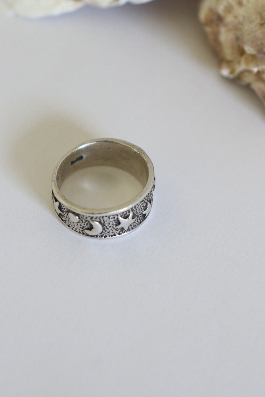 The Moon & Stars - vintage silver ring