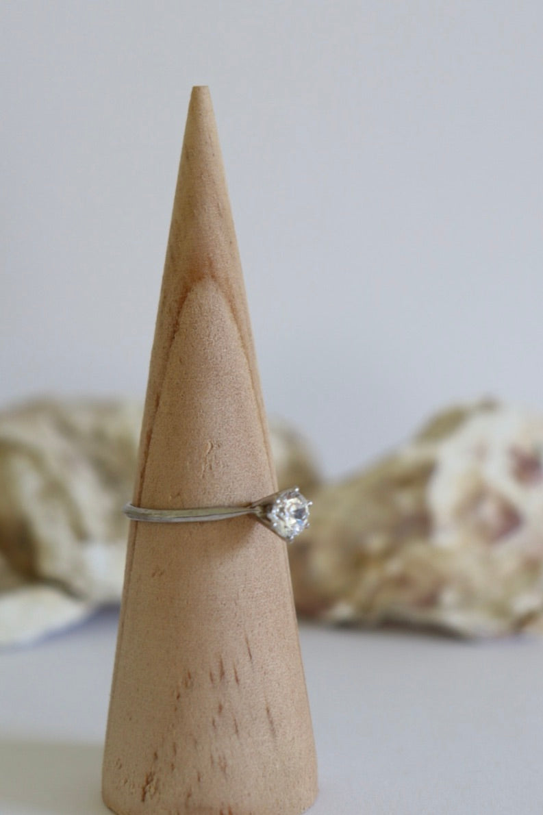 The Dearest Diamond - vintage silver ring