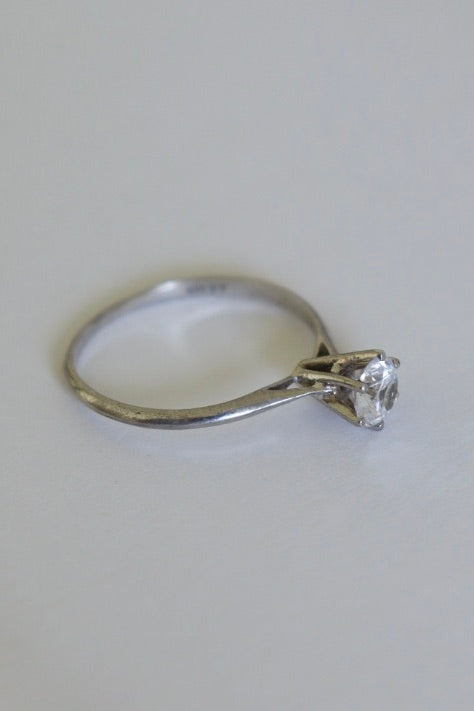 The Dearest Diamond - vintage silver ring