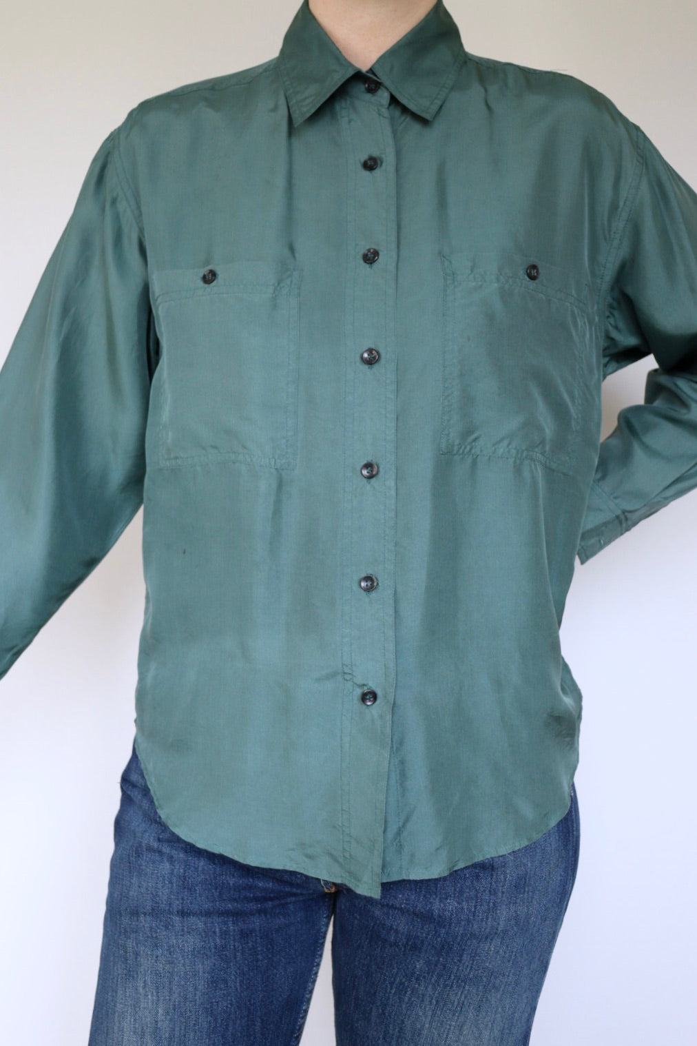 The Silk Blouse - vintage silk blouse - S up to L